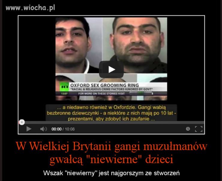 Gangi muzułmanów gwałcą niewierne dzieci