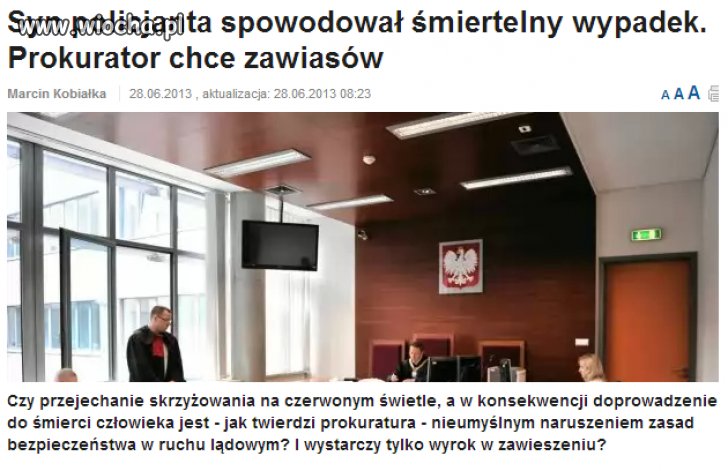 Syn policjanta zabił człowieka...