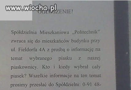 Ukradli dzieciom piasek!
