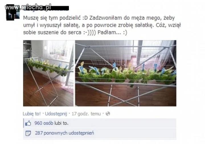Kochanie wysusz sałatę...