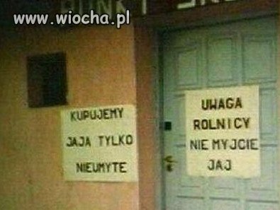 Rolnicy ! Nie myjcie jaj !