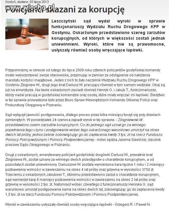 Wyroki w zawieszeniu za korupcję