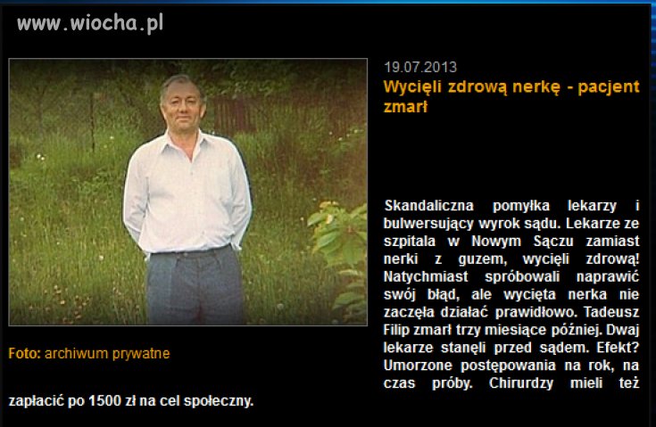 Skandaliczna pomyłka lekarzy i bulwersujący wyrok