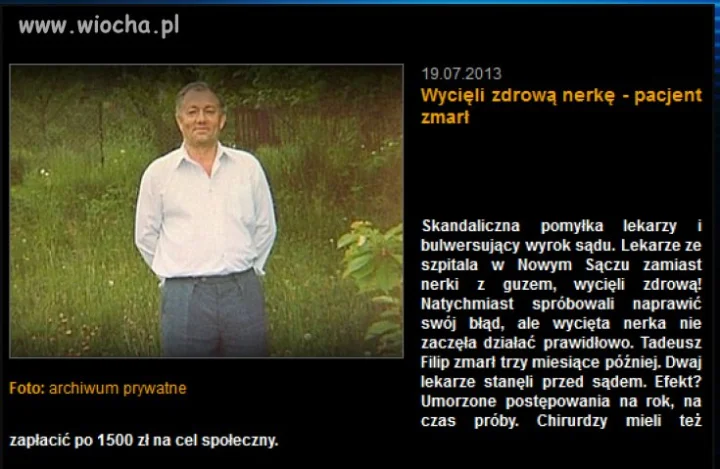 Skandaliczna pomyłka lekarzy i bulwersujący wyrok