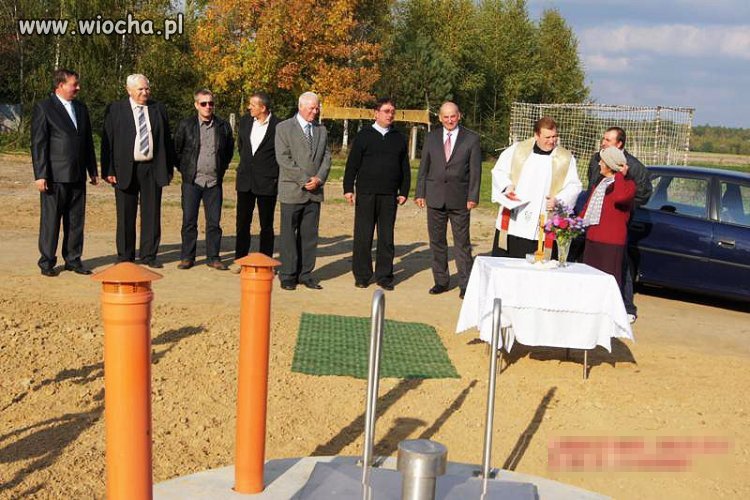 Święcenie szamba w miejscowości Kąty. 