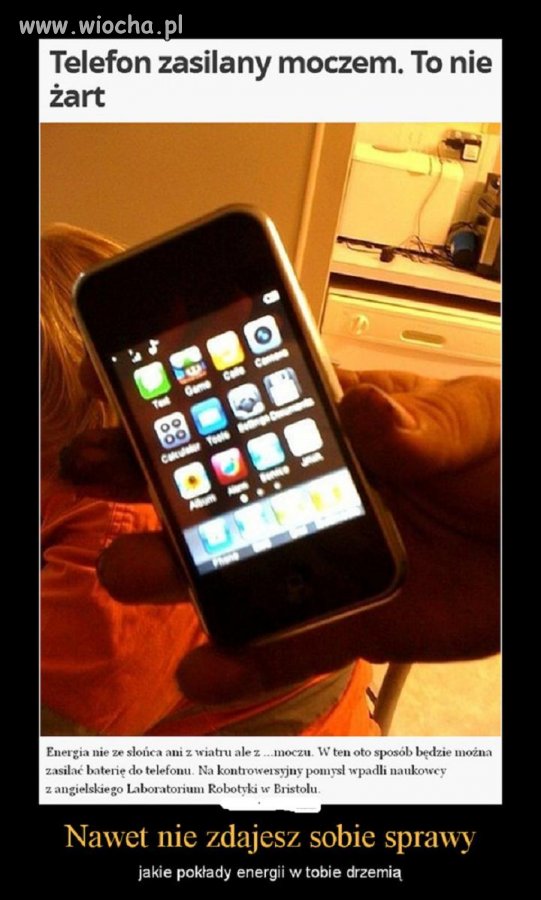 Telefon zasilany moczem.