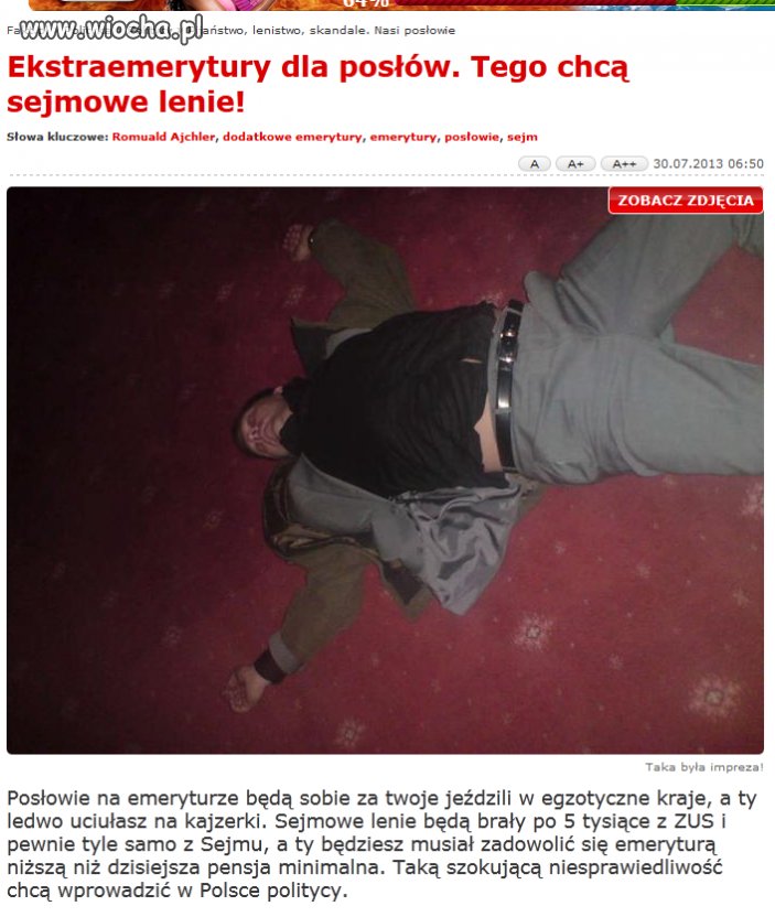 Ekstraemerytury dla posłów
