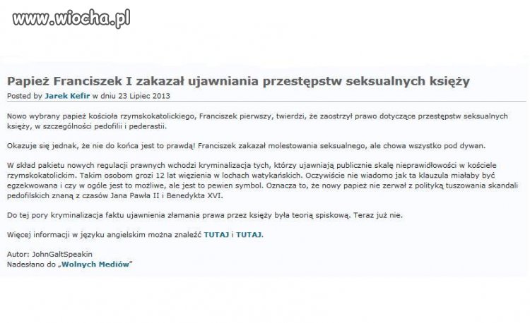 Zakaz ujawniania przestępstw seksualnych księży.