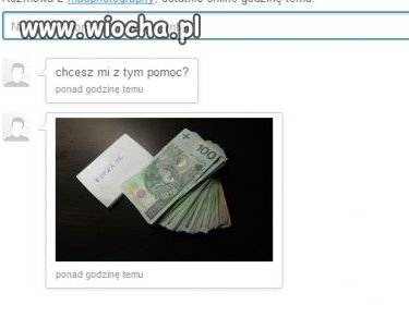 Jedna z wielu wiadomości na fotce
