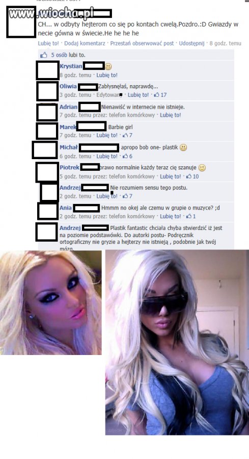 Barbie Girl postuje na Facebooku na forum o muzyce
