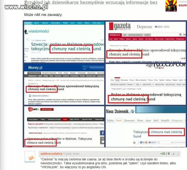 Oto przykład jak dziennikarze używają kopiuj wklej