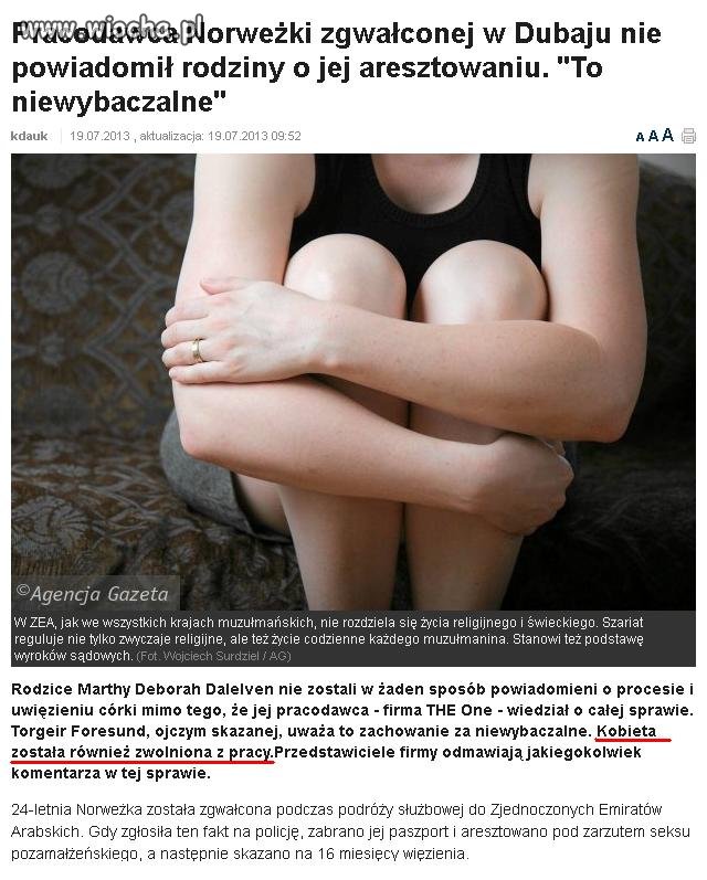 Nie dość, że ją zgwałcili, wrzucili do więzienia..