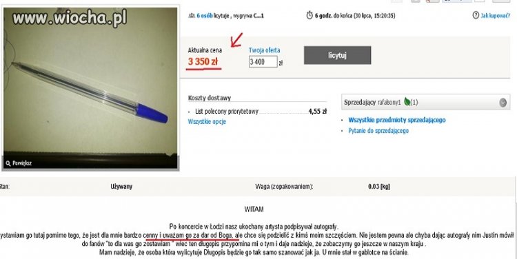 Długopis który trzymał Św. Justin