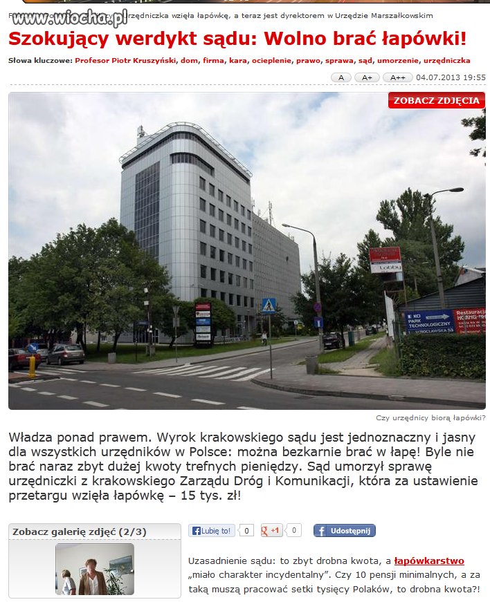 W Polsce wolno brać łapówki
