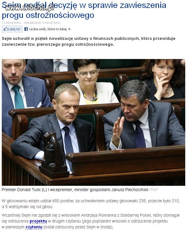 Donald, weźmiemy teraz więcej kredytu