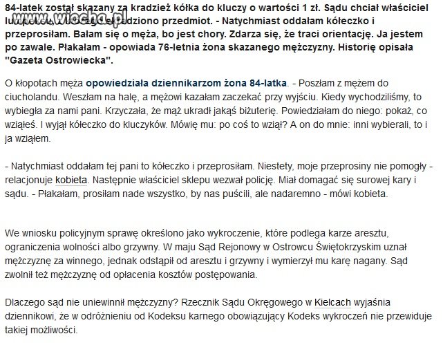 84 latek skazany za kradzież kółka do kluczy !!!