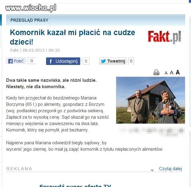 Komornik kazał płacić na cudze dzieci