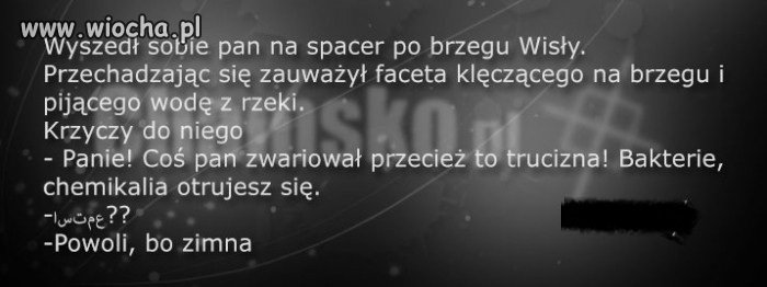 Picie wody z Wisły 