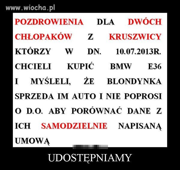 POZDRAWIAMY CANIAKÓW Z KRUSZWICY