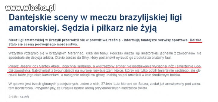 Podwójne zabójstwo na boisku.