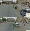 Straż miejska zatrzymuje samochód Google Street Vi