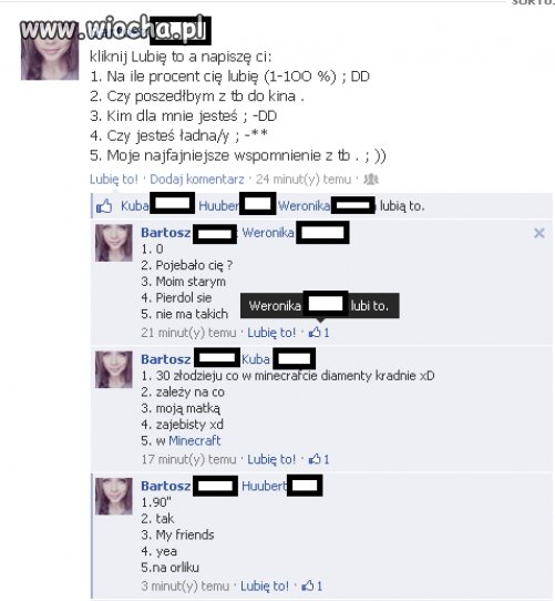Tak własnie bawi się 13 latek na "Fejsbuku"