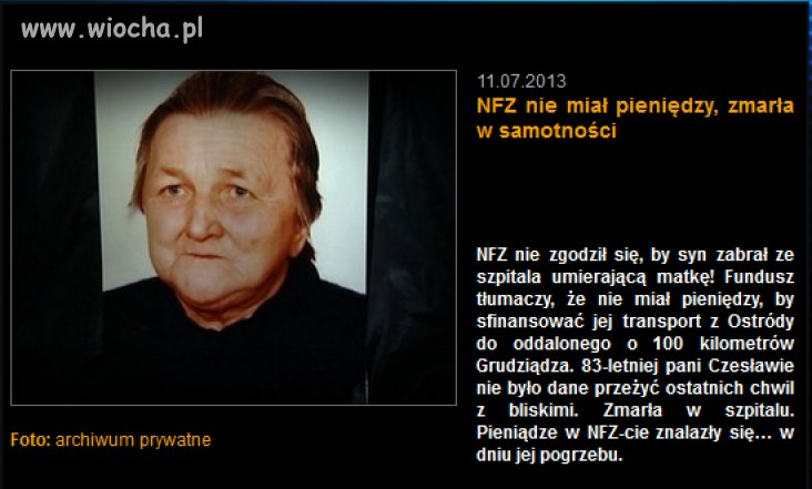 NFZ nie miał pieniędzy na transport