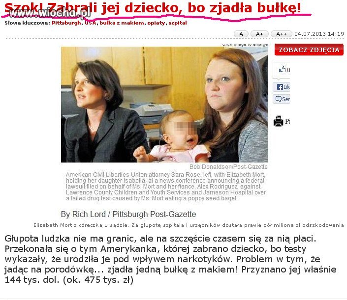 Zabrali dziecko, bo zjadła bułkę... 