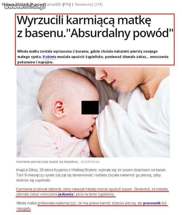 Karmiła dziecko piersią