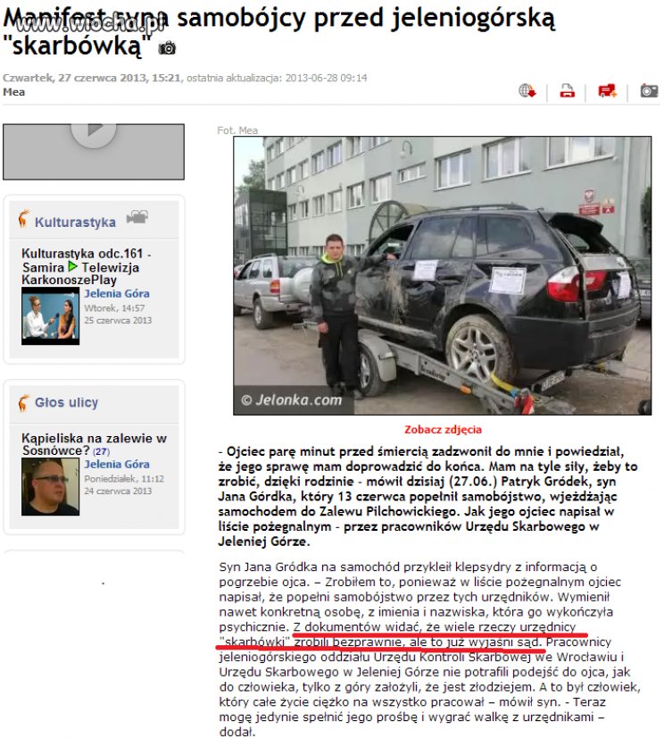 Manifest syna samobójcy... Jelenia Góra
