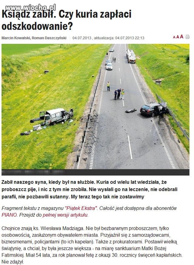 Pijany zabójca kapelanem policjantów...