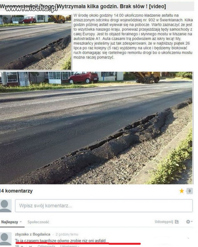 Wyremontowali drogę...
