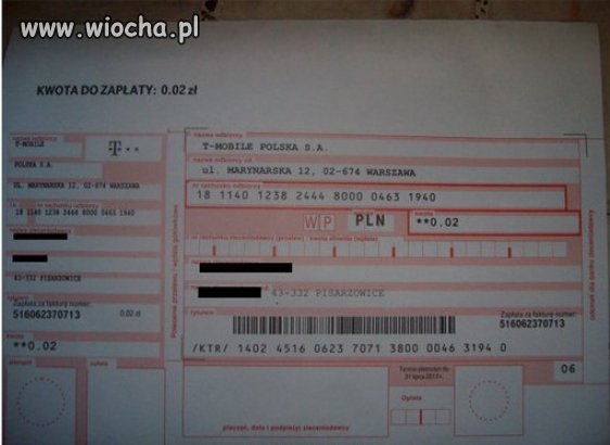 Rachunek od T-Mobile