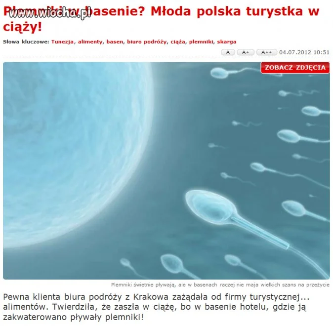 Zaszła w ciążę przez plemniki w basenie...