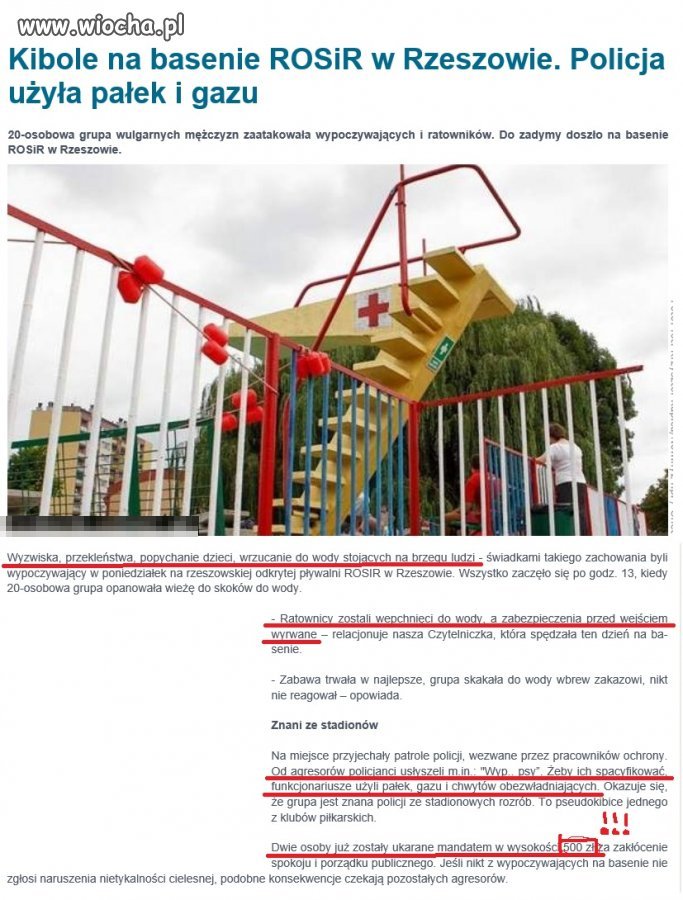 Pijani kibole bili dzieci na basenie w Rzeszowie