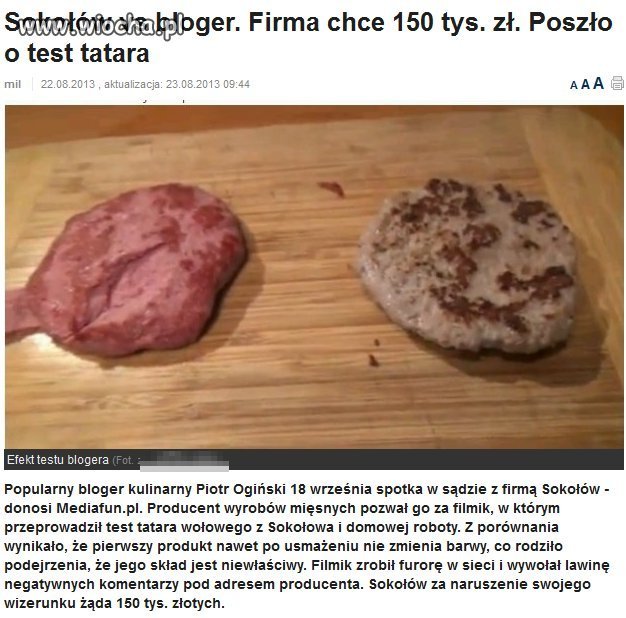 Sokołów skarży za prawdę o tatarze Sokołowa