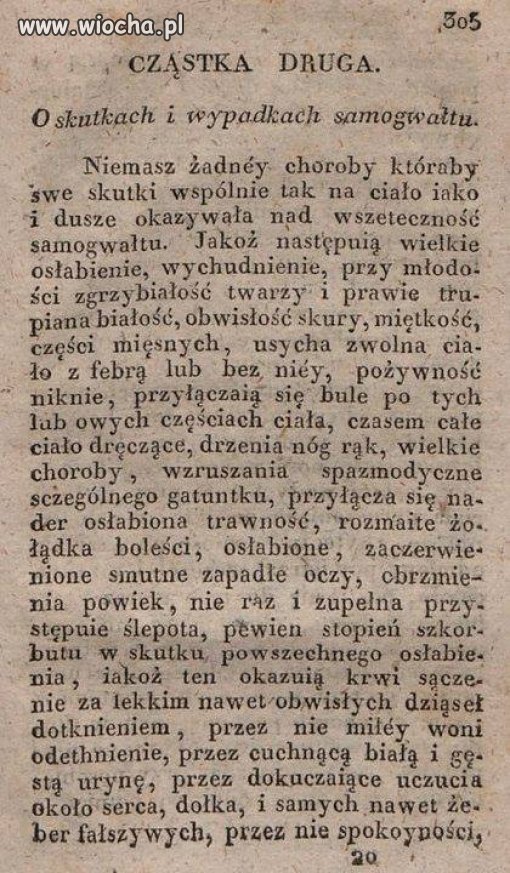 O skutkach i wypadkach samogwałtu 