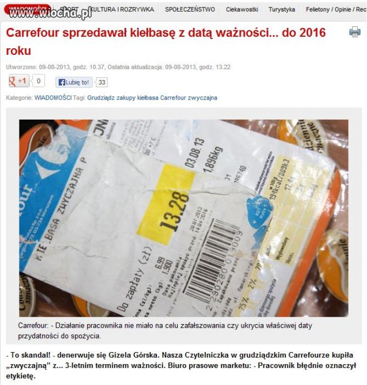 3 letni termin ważności na kiełbasę ...