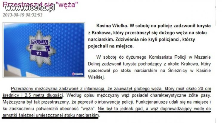 Przestraszył się węża ale to jakiego...