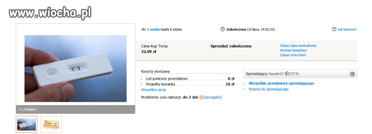 Test Ciążowy Pozytywny Kupisz na ALLEGRO
