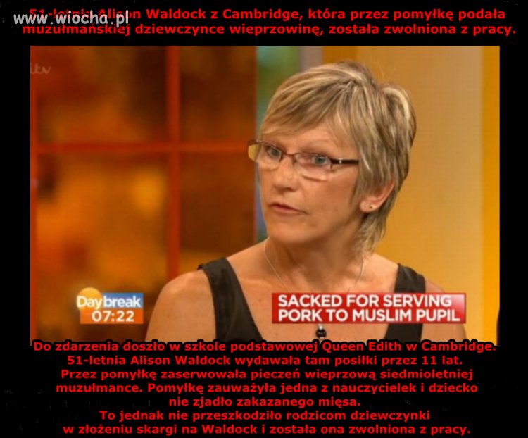 Bo podała wieprzowinę..