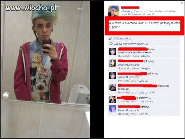 "Ja w toilet u lekarza kolor mi się zmył"