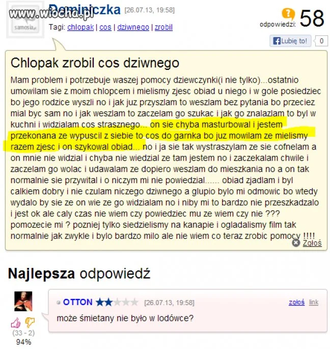 Chłopak zrobił coś dziwnego...