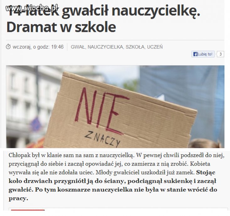 14-latek zgwałcił swoją nauczycielkę...