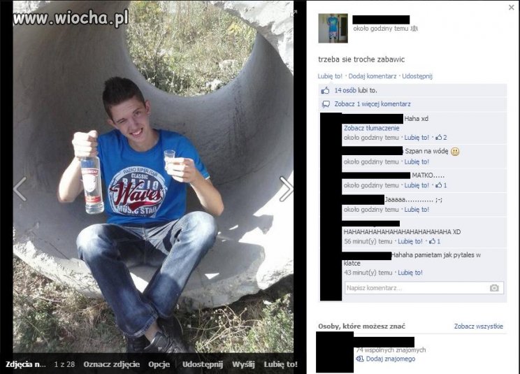 15 latek i jego słocia z wódką