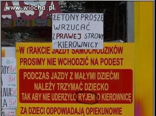Uwaga, żeby dziecko nie uderzyło ryjem