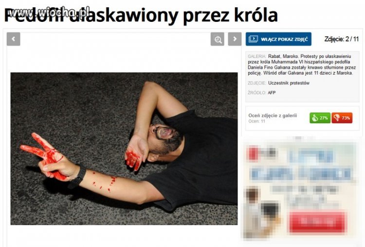 Muzułmański król ułaskawia pedofila
