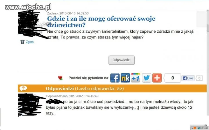 Oferować dziewictwo?