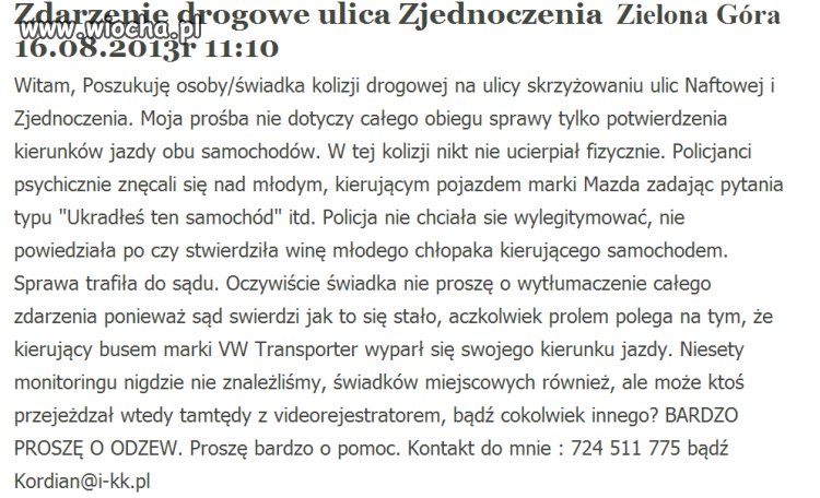 Kolejna niesprawiedliwość wobec młodego kierowcy