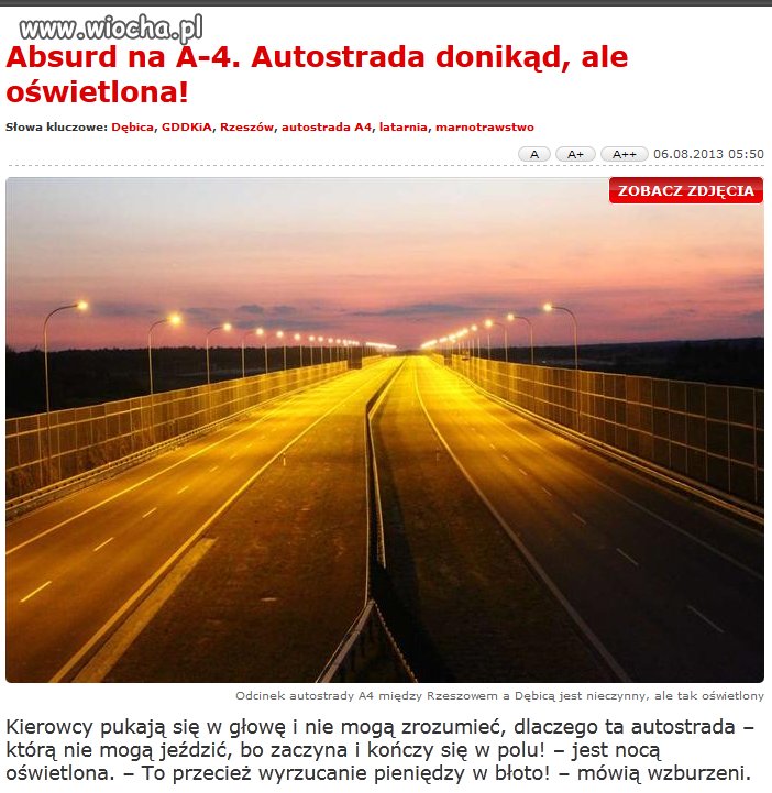 Nieczynny odcinek autostrady A4